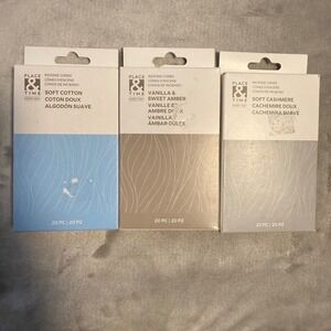 Place & Time Incense Cones Set of 3 Soft Cotton Vanilla‎ Amber Cashmere